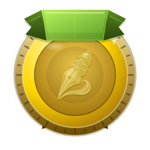 Gold handwriting medal