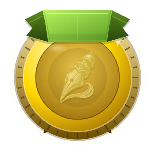Gold handwriting medal